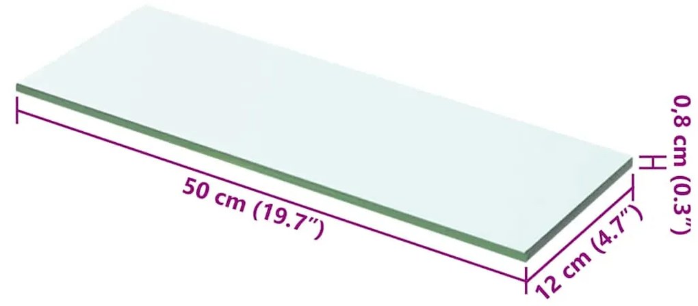 vidaXL Ράφια Πάνελ 2 τεμ. Διάφανα 50 x 12 εκ. Γυάλινα