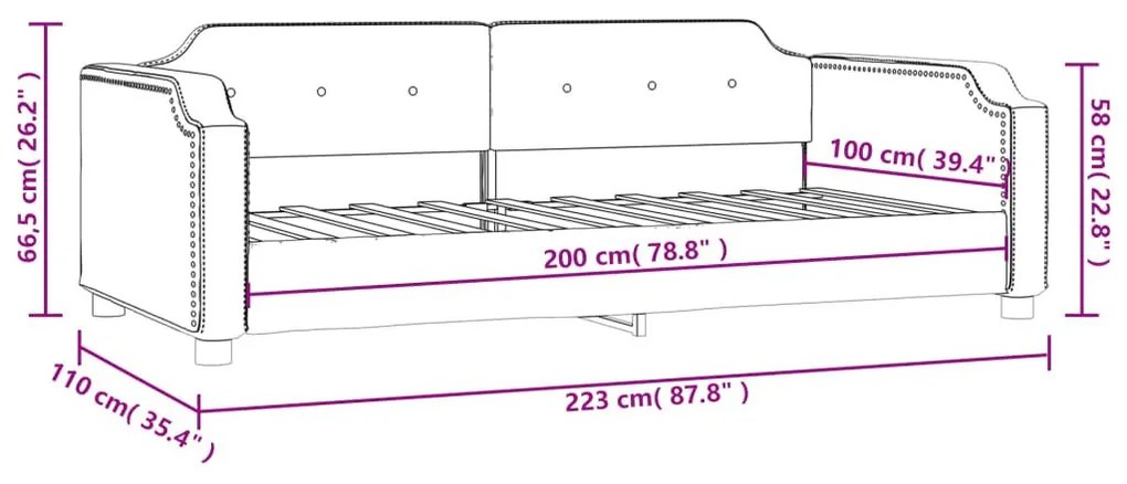 Καναπές Κρεβάτι Taupe 100 x 200 εκ. Υφασμάτινος - Μπεζ-Γκρι