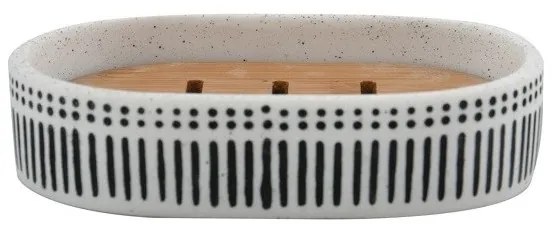 Σαπουνοθήκη Ρητίνη Bamboo Yuma White/Black 12,8x8,3 - Spirella