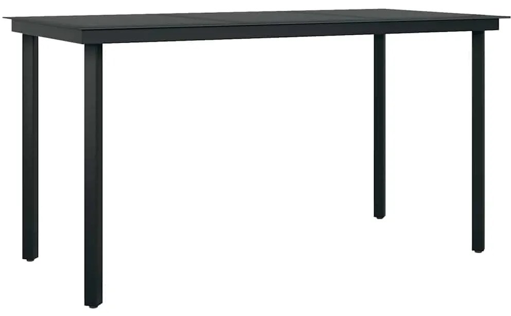 vidaXL Σέτ φαγητού για κήπο με μαξιλάρι 5 pcs Μαύρο συνθετικό ρατάν