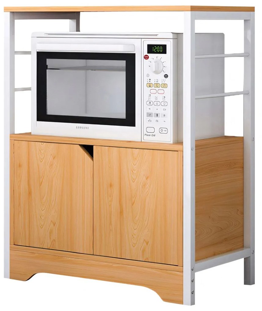 Ραφιέρα Κουζίνας ArteLibre AMUR Δρυς/Λευκό MDF/Μέταλλο 60x30x70cm-14370218