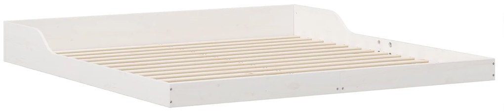 vidaXL Σκελετός Κρεβατιού Λευκό 180 x 220 εκ. Μασίφ ξύλο πεύκου