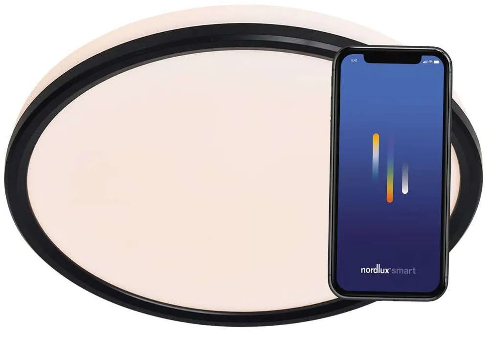 Φωτιστικό Οροφής - Πλαφονιέρα Smart Liva 2110826103 Φ36x3,2cm Dim Led 2100lm 21W Black Nordlux Plastic