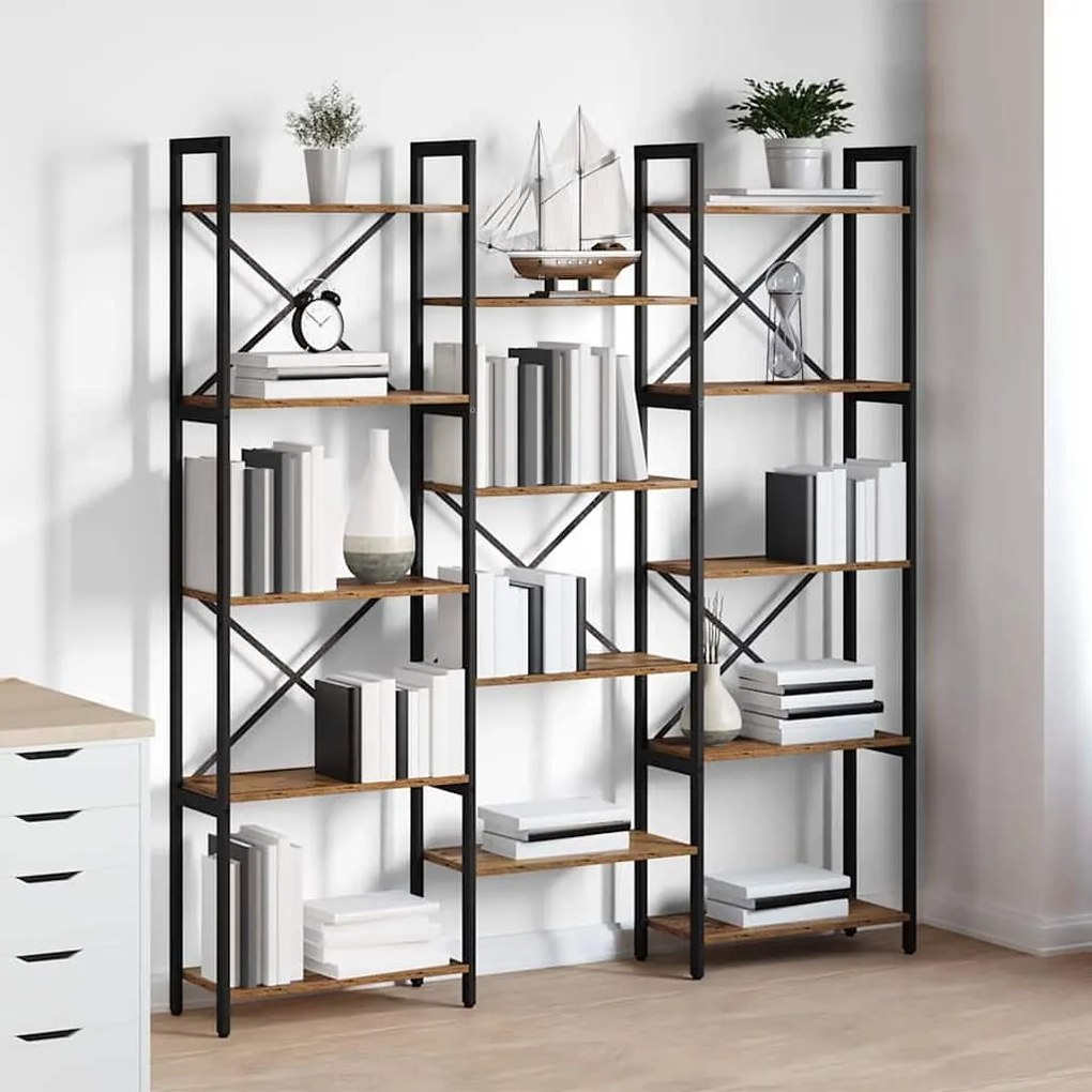 vidaXL Ράφι Βιβλίων Παλαιό ξύλο 156 x 25 x 167.5 εκ Επεξεργασμένο ξύλο