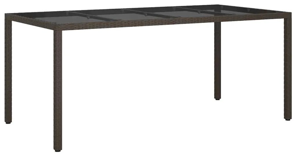 vidaXL Τραπέζι Κήπου για Φαγητό Καφέ 190 x 90 x 75 cm Πολυ ράταν
