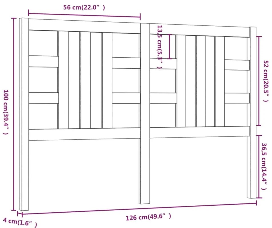 vidaXL Κεφαλάρι Κρεβατιού 126 x 4 x 100 εκ. από Μασίφ Ξύλο Πεύκου