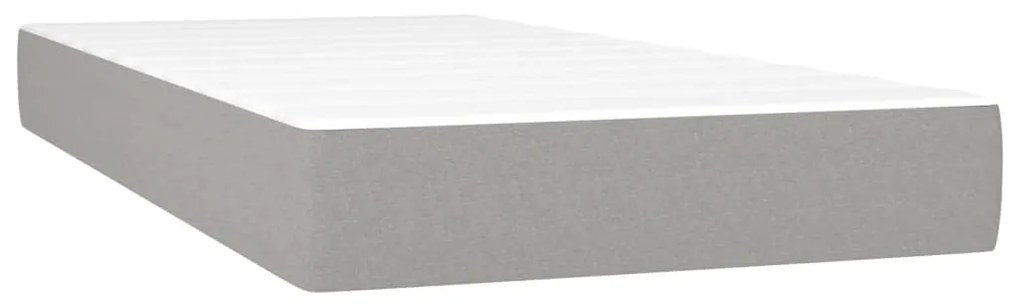 vidaXL Κρεβάτι Boxspring με Στρώμα Ανοιχτό Γκρι 120x190 εκ. Υφασμάτινο