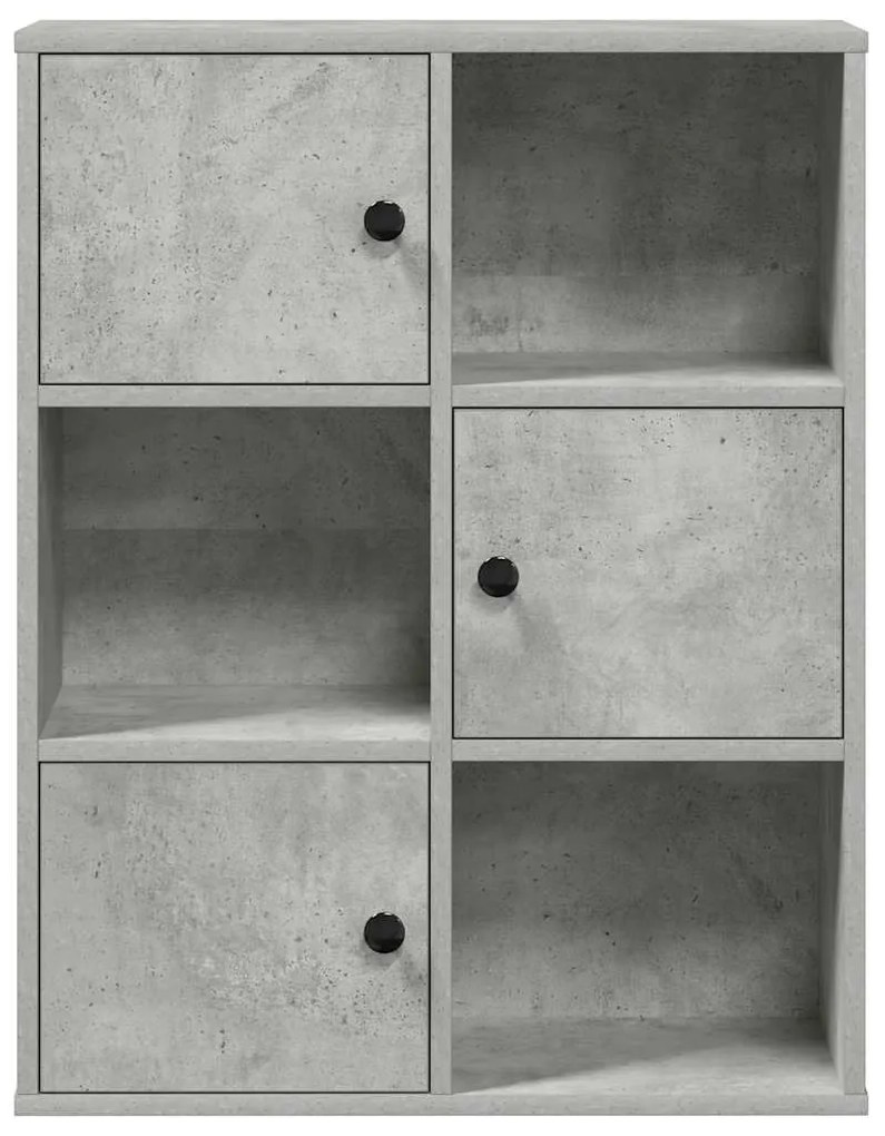 vidaXL Βιβλιοθήκη Γκρι Σκυροδέματος 60x24x76,5 εκ. Επεξεργ. Ξύλο