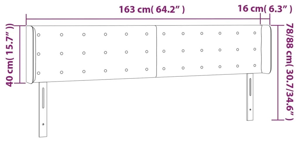 ΚΕΦΑΛΑΡΙ ΚΡΕΒΑΤΙΟΥ LED ΣΚΟΥΡΟ ΚΑΦΕ 163X16X78/88 ΕΚ. ΥΦΑΣΜΑΤΙΝΟ 3123679