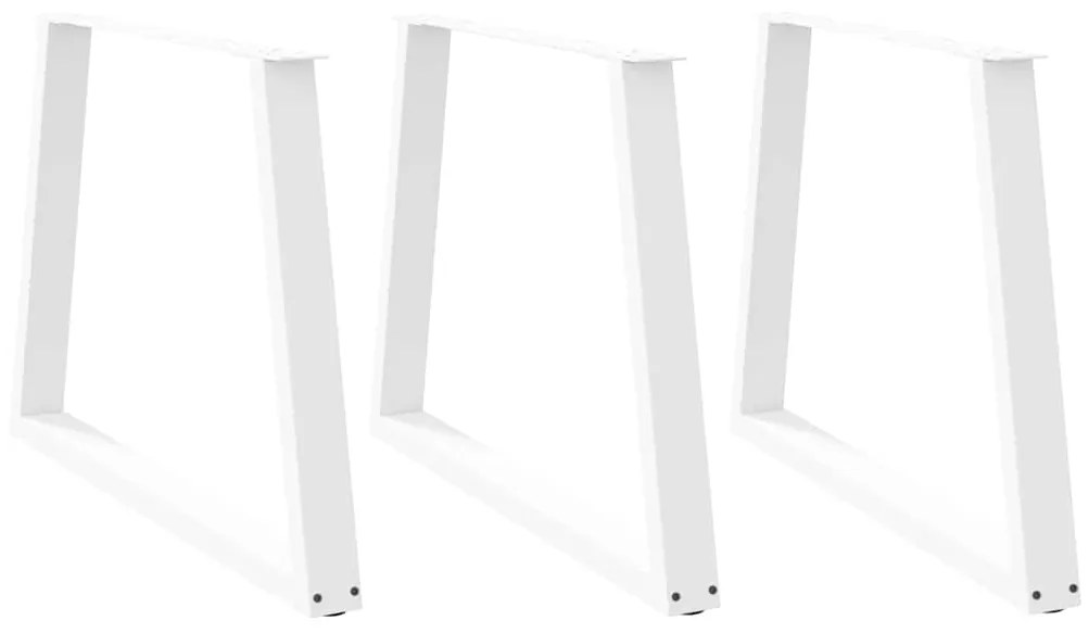 vidaXL Πόδια Τραπεζαρίας Σχήματος V 3 τεμ. Λευκά 100x (72-73,3) εκ. Ατσάλι