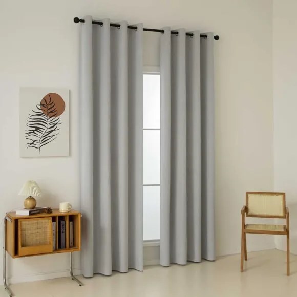 Beauty Home Ύφασμα κουρτίνας με το μέτρο Full Blackout σκίασης Total Art 8446 Φ280 Ασημί