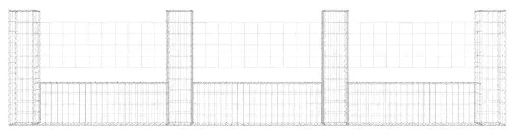 vidaXL Συρματοκιβώτια Στύλοι σε U Σχήμα 4 τεμ. 380x20x100 εκ Σιδερένια