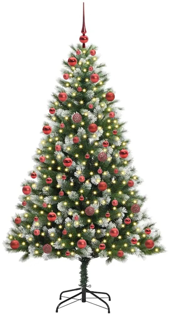 vidaXL Τεχνητό Δέντρο Χριστουγέννων με μέρη που αναδιπλώνονται και χιονάκι