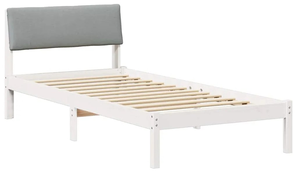 vidaXL Σκελετός Κρεβατιού Λευκό και ανοιχτό γκρι 90 x 190 cm