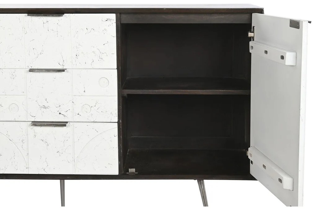 Σκευοθήκη DKD Home Decor Λευκό Σκούρο καφέ Ξύλο από Μάνγκο 150 x 43 x 80 cm