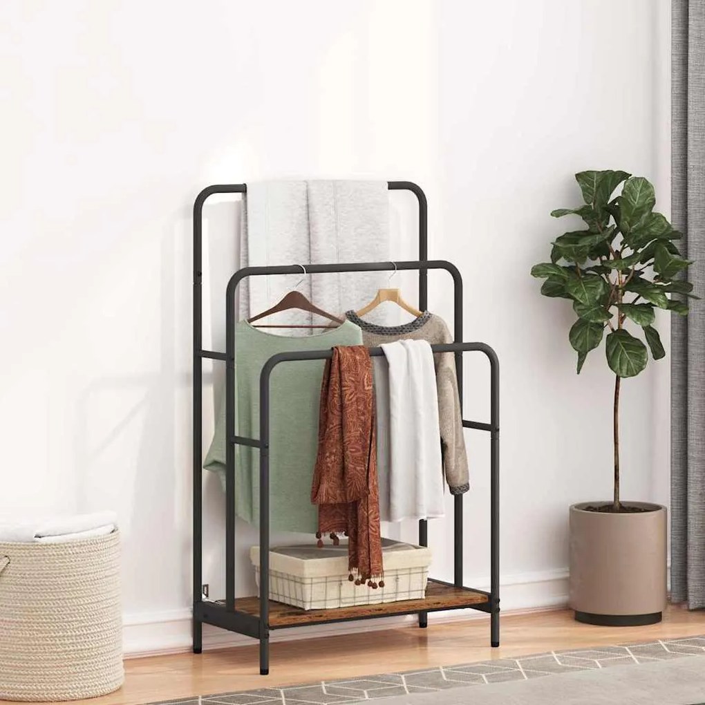 vidaXL Ράφι Ρούχων Παλιό ξύλο 60 x 30 x 100,5 εκ Επεξεργασμένο ξύλο