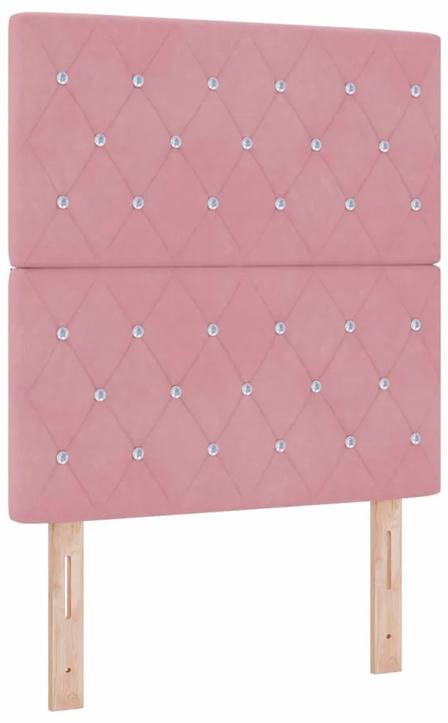 vidaXL Βελούδινο Κεφαλάρι Argyle με κεφαλάρι Ροζ 80 cm Βελούδο