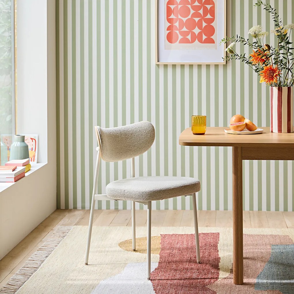 Σετ 2 καρέκλες με υφασμάτινη υφή, Albane