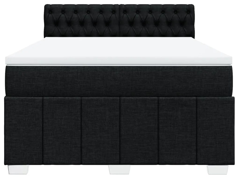 vidaXL Κρεβάτι Boxspring με Στρώμα Μαύρο 160x200 εκ. Υφασμάτινο