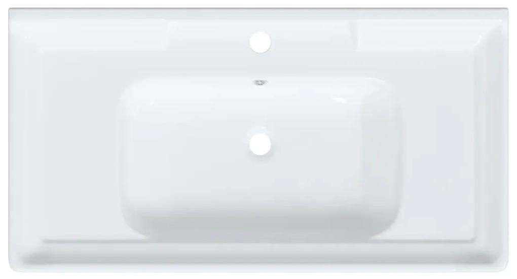 Νιπτήρας Μπάνιου Ορθογώνιος Λευκός 91,5x48x23 εκ. Κεραμικός - Λευκό