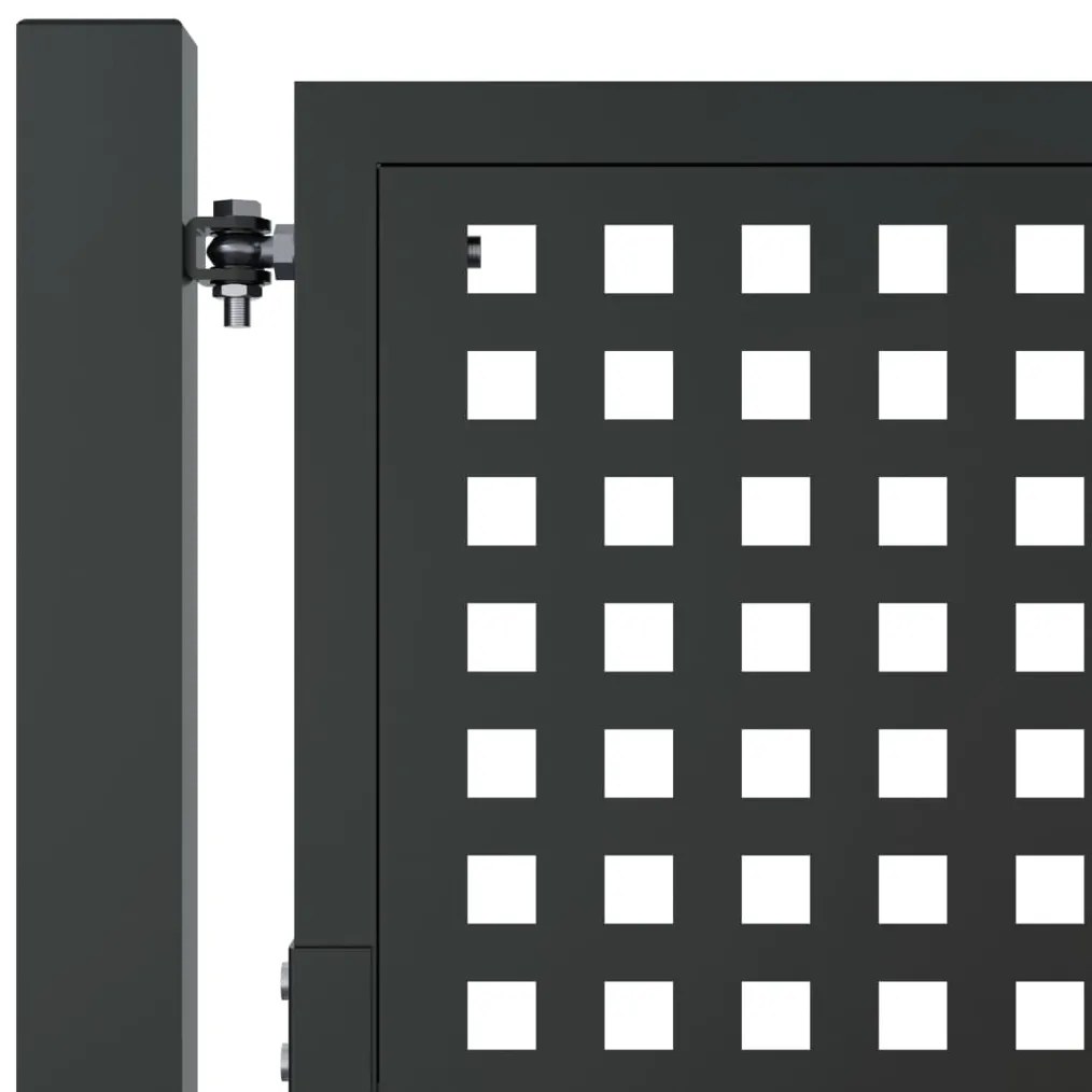 vidaXL Πόρτα Κήπου Ανθρακί 100x125 εκ. Ατσάλι