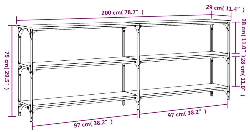 ΤΡΑΠΕΖΙ ΚΟΝΣΟΛΑ ΓΚΡΙ SONOMA 200X29X75 ΕΚ. ΕΠΕΞΕΡΓΑΣΜΕΝΟ ΞΥΛΟ 834113