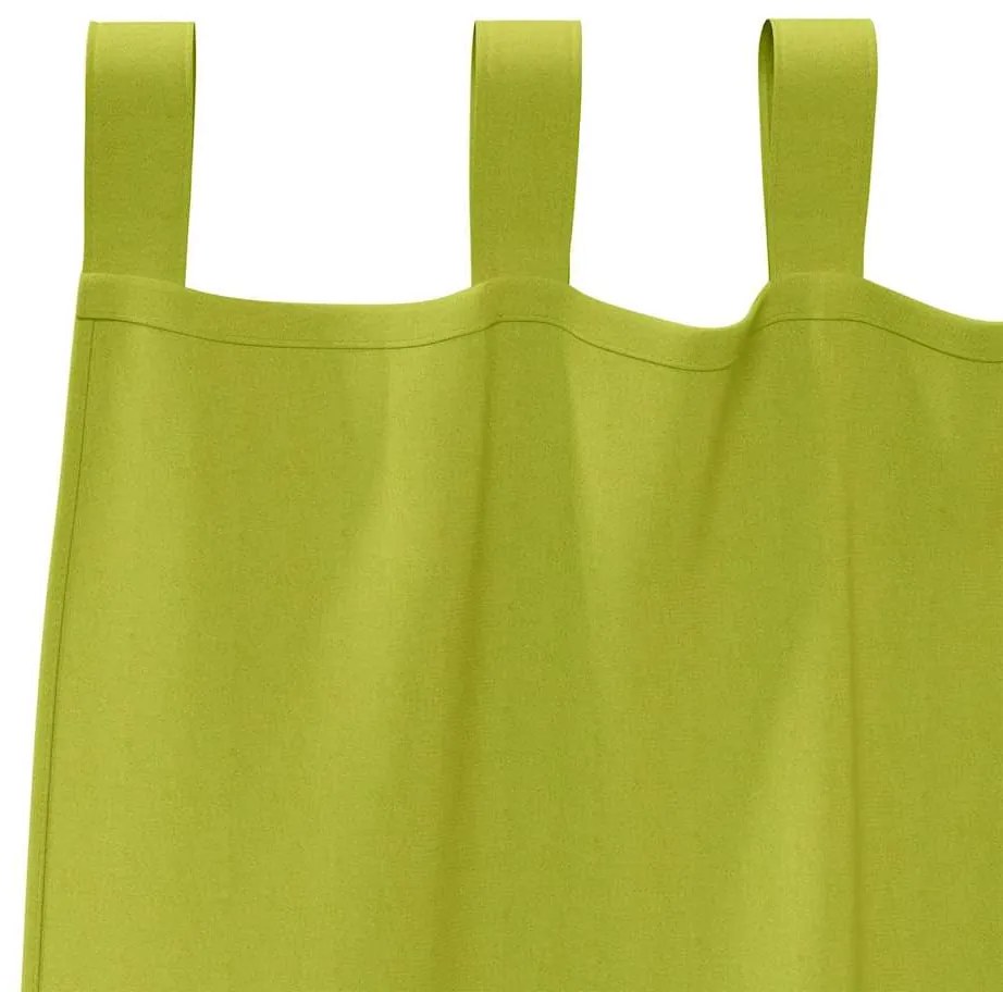 vidaXL Κουρτίνες με κουρτίνες 2 pcs Λαχανί Πολυεστέρας