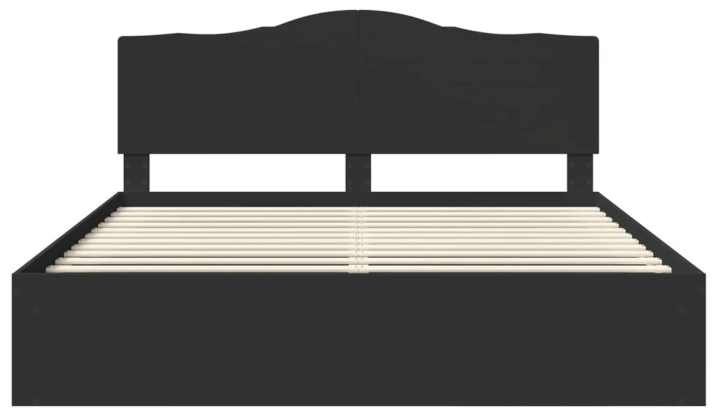 vidaXL Σκελετός Κρεβατιού Μαύρο 200 x 200 cm Στερεά ξυλεία πεύκου
