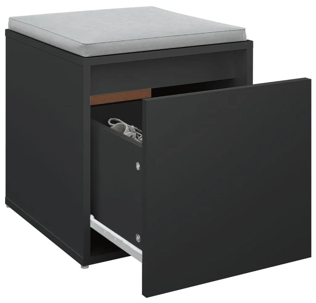 vidaXL Κουτί με Συρτάρι Μαύρο 40,5 x 40 x 40 εκ. Επεξεργασμένο Ξύλο