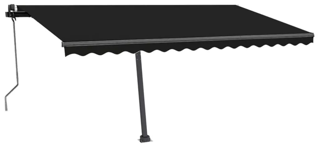 vidaXL Τέντα Αυτόματη με LED &amp; Αισθητήρα Ανέμου Ανθρακί 400x350 εκ.