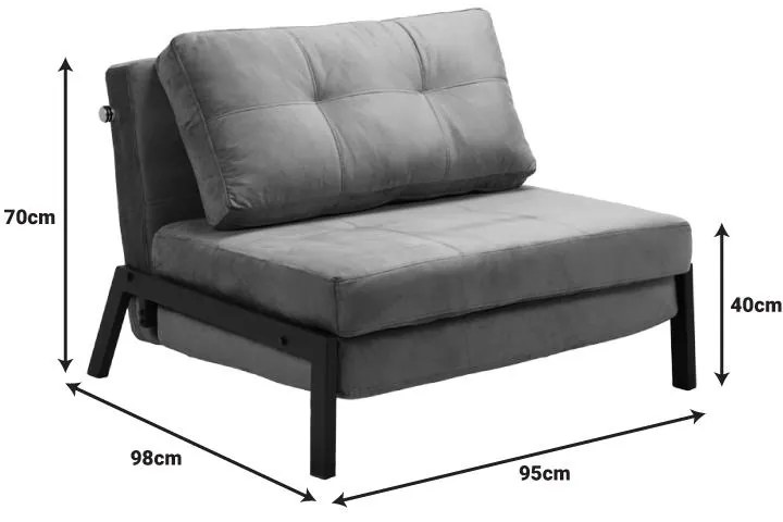 Πολυθρόνα-κρεβάτι Fancy ύφασμα βελούδο σε κίτρινη απόχρωση κα πόδι μαύρο μέταλλο 95x98x70εκ 95x98x70 εκ.