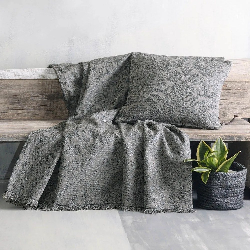 Ριχτάρι Vilano Dark Grey Ρυθμός Τριθέσιο 180x280cm Chenille,Cotton,Polyester