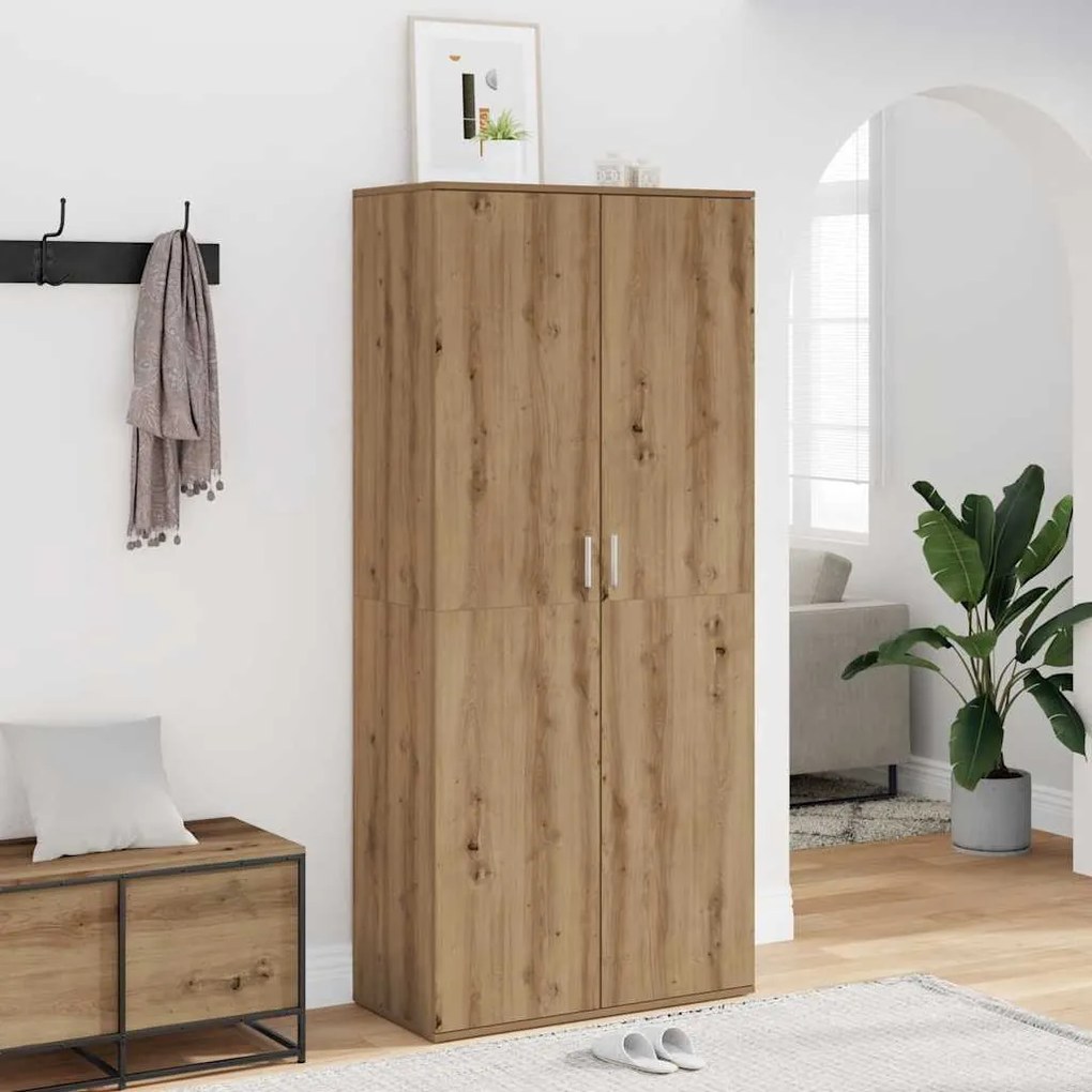 vidaXL Παπουτσοθήκη Αρτισιανή Δρυς 80x39x178 εκ. Επεξεργασμένο Ξύλο