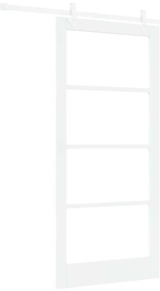 vidaXL Συρόμενη Πόρτα Χειροκίνητος Λευκό 93 x 202 cm Ξύλο και μέταλλο