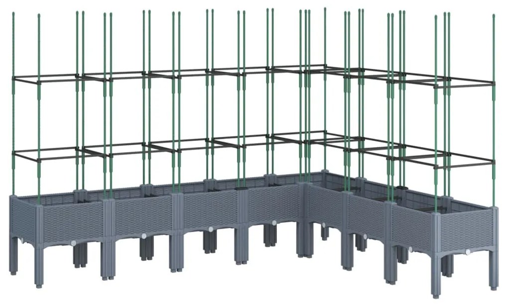 ΖΑΡΝΤΙΝΙΕΡΑ ΚΗΠΟΥ ΜΕ ΚΑΦΑΣΩΤΟ ΓΚΡΙ 200X160X142,5 ΕΚ. ΑΠΟ PP 367971