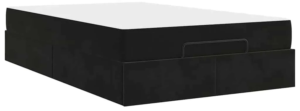 vidaXL Σκελετός Κρεβατιού με αποθήκευση Μαύρο 140 x 190 cm Βελούδο