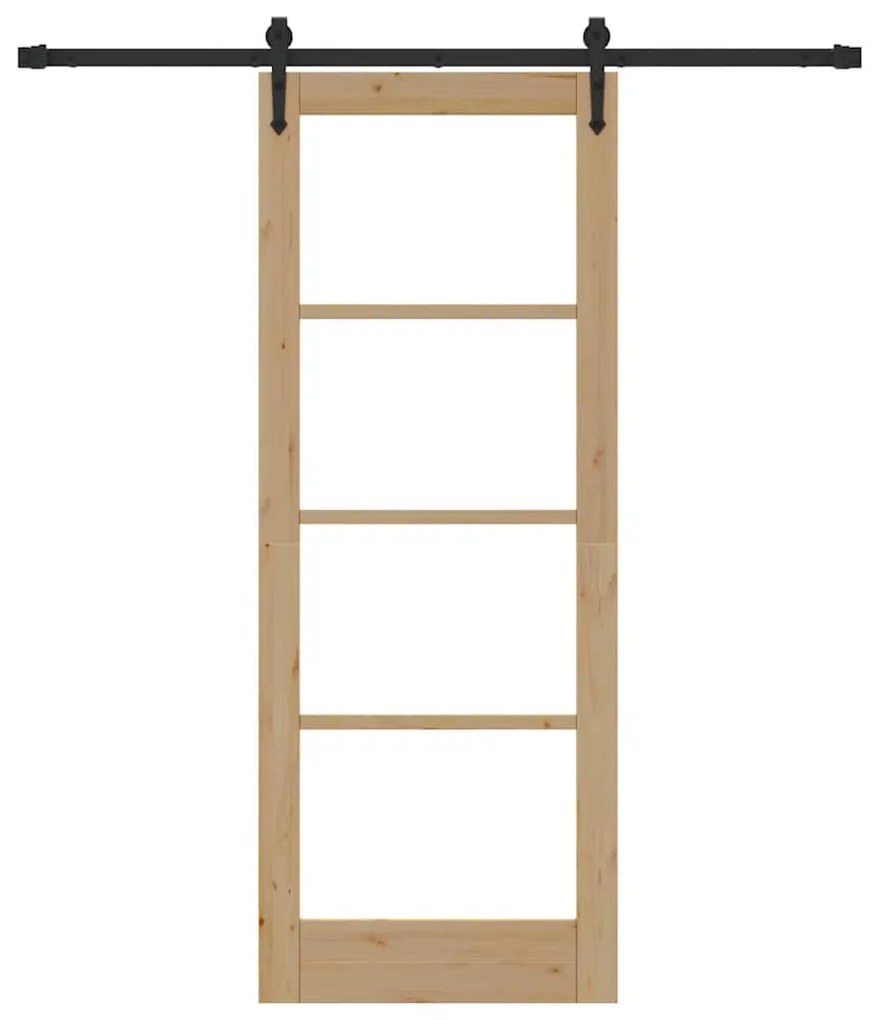 vidaXL Ολισθητή Πόρτα Καφέ 78 x 202 εκ. Ξύλο και μέταλλο