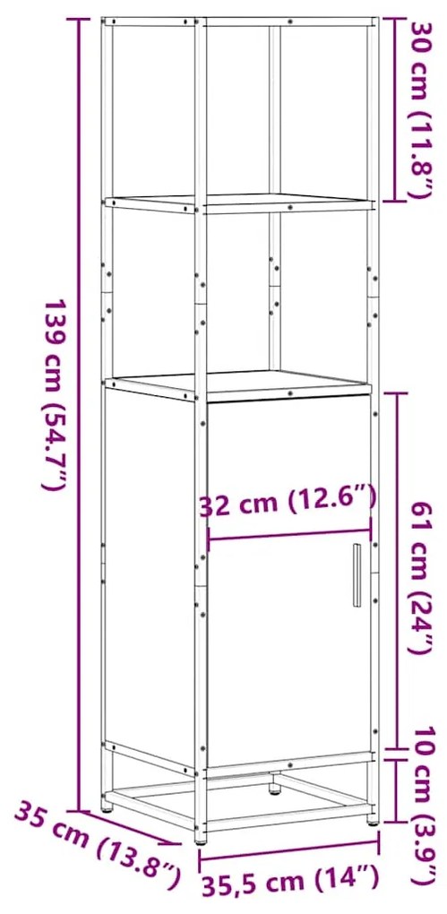 HIGHBOARD SONOMA OAK ΚΑΤΑΣΚΕΥΑΣΜΕΝΟ ΞΥΛΟ ΚΑΙ ΜΕΤΑΛΛΟ 849045