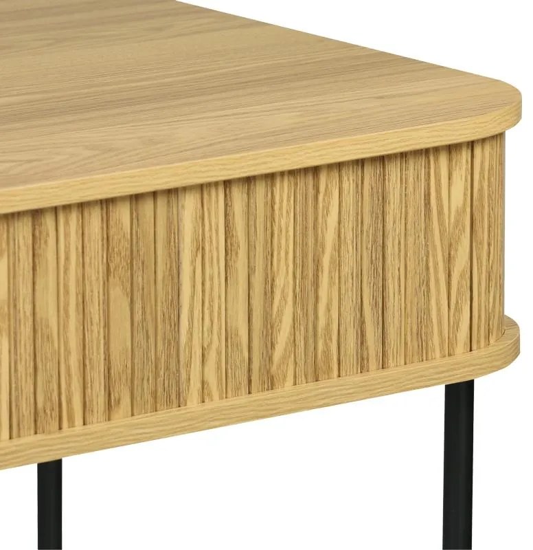 Κονσόλα Scandi MDF/Metal σε φυσική απόχρωση με μεταλλικά μαύρα πόδια 120x60x76,5εκ 120x60x76.5 εκ.