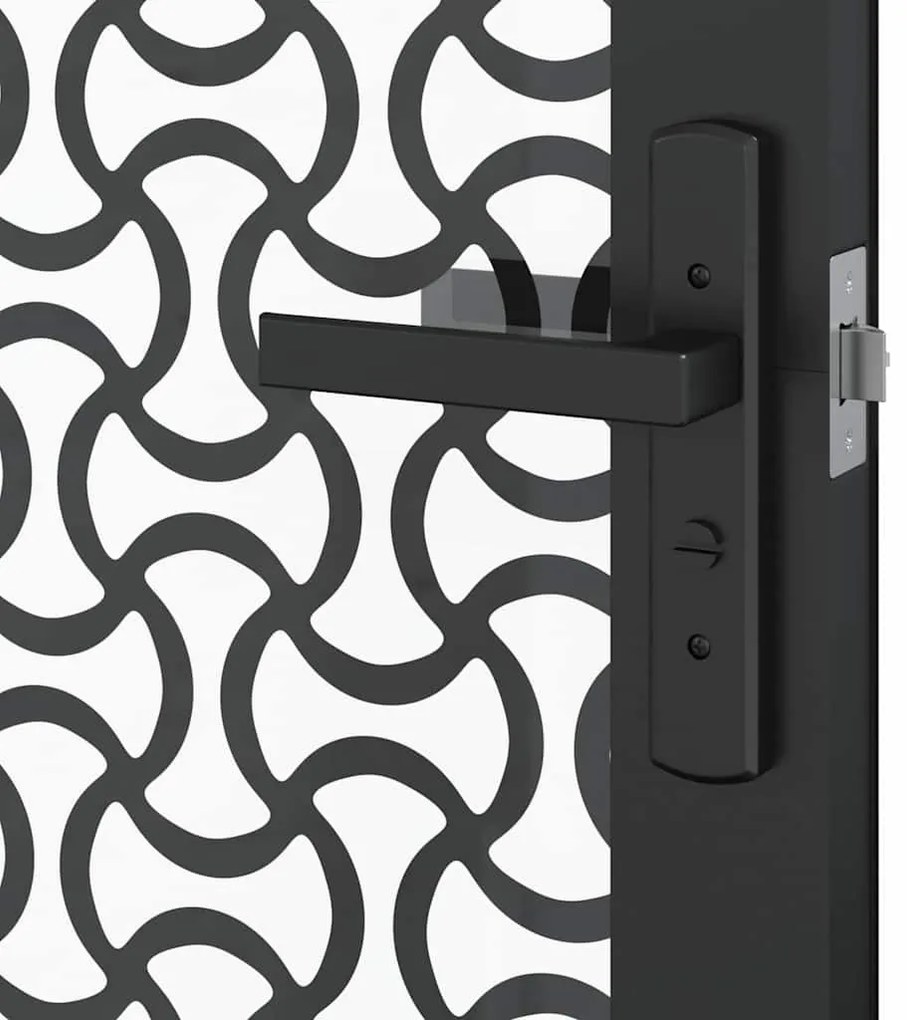 vidaXL Γυάλινη πόρτα Μαύρο 76 x 3.5 x 201.5 εκ Αλουμίνιο