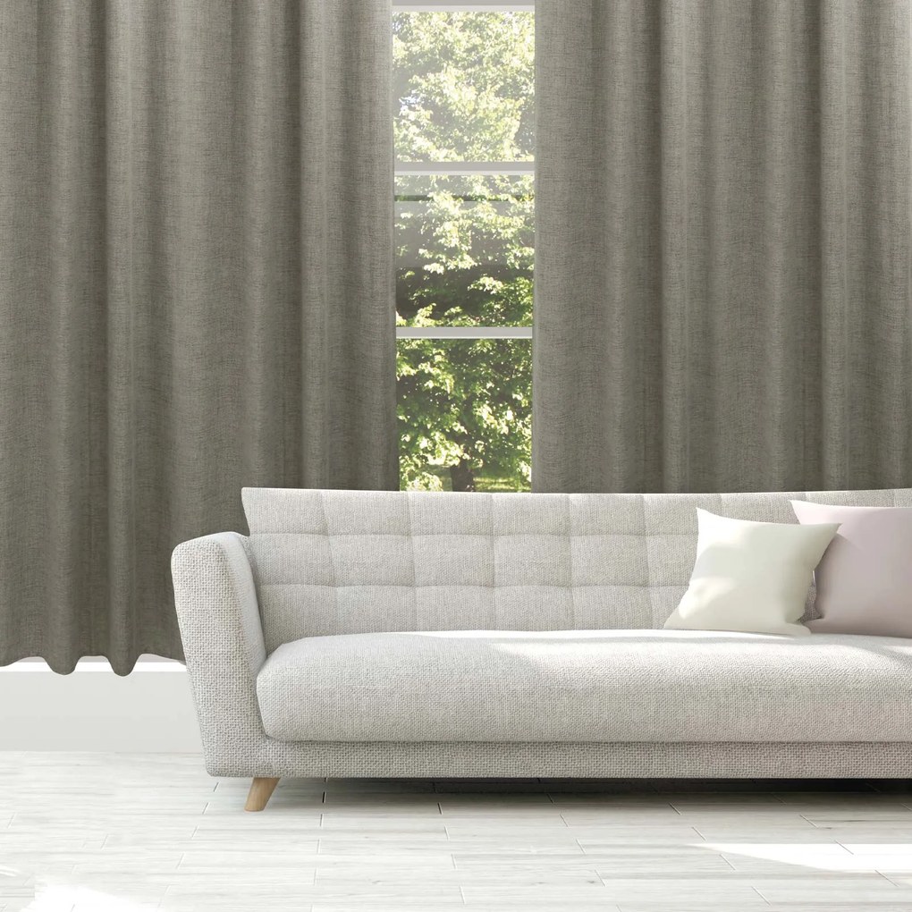 Κουρτίνα Μέτριας Σκίασης Με Τρουκς Polyester 140x270εκ. Curtain Line 2236 Γκρι Das Home