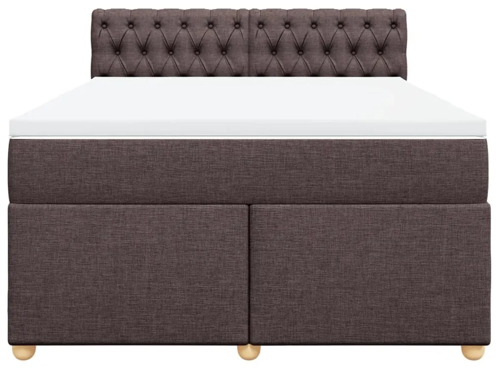 ΚΡΕΒΑΤΙ BOXSPRING ΜΕ ΣΤΡΩΜΑ ΣΚΟΥΡΟ ΚΑΦΕ 160X200 ΕΚ ΥΦΑΣΜΑΤΙΝΟ 3286741