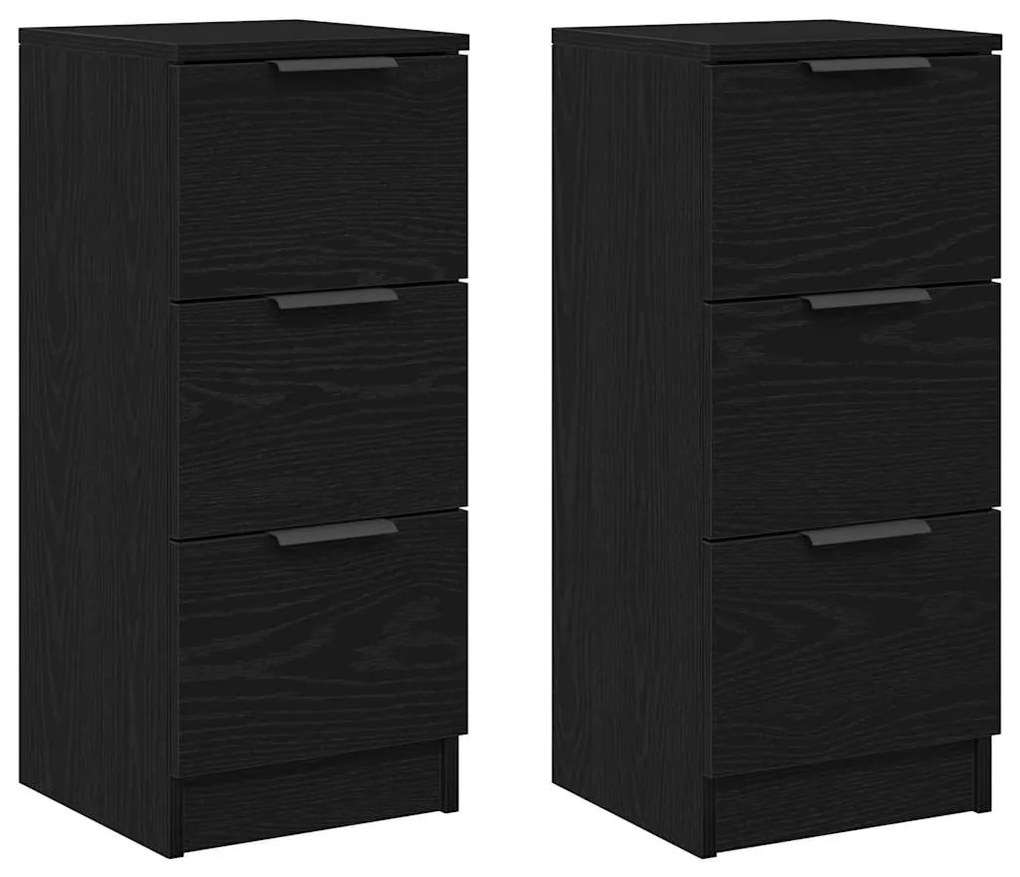 vidaXL Παραδοσιακά Πλευρικά Έπιπλα 2 pcs Μαύρη δρυς 30 x 30 x 70 εκ.