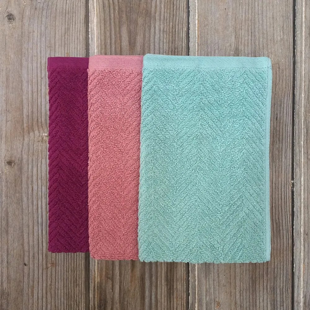 Πετσέτες Bold A (Σετ 3τμχ) Pistachio - Pink - Dark Magenta Nima Σετ Πετσέτες 30x50cm 100% Cotton