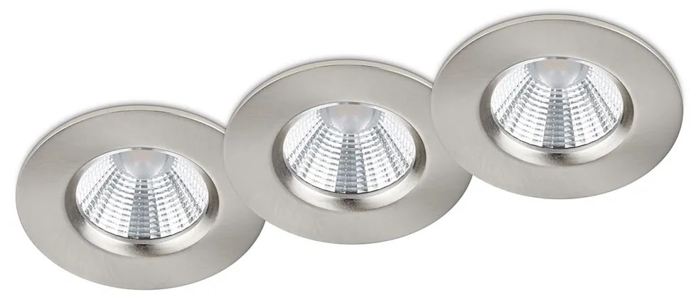 Φωτιστικό Σποτ Χωνευτό Trio Lighting Zagros 650710307 Νίκελ Ματ (IP65) (ΣΕΤ 3 ΤΕΜ.)