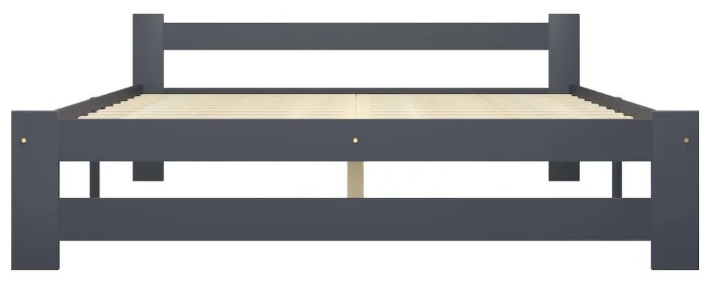 Πλαίσιο Κρεβατιού Σκούρο Γκρι 120x200 εκ. από Μασίφ Ξύλο Πεύκου - Γκρι