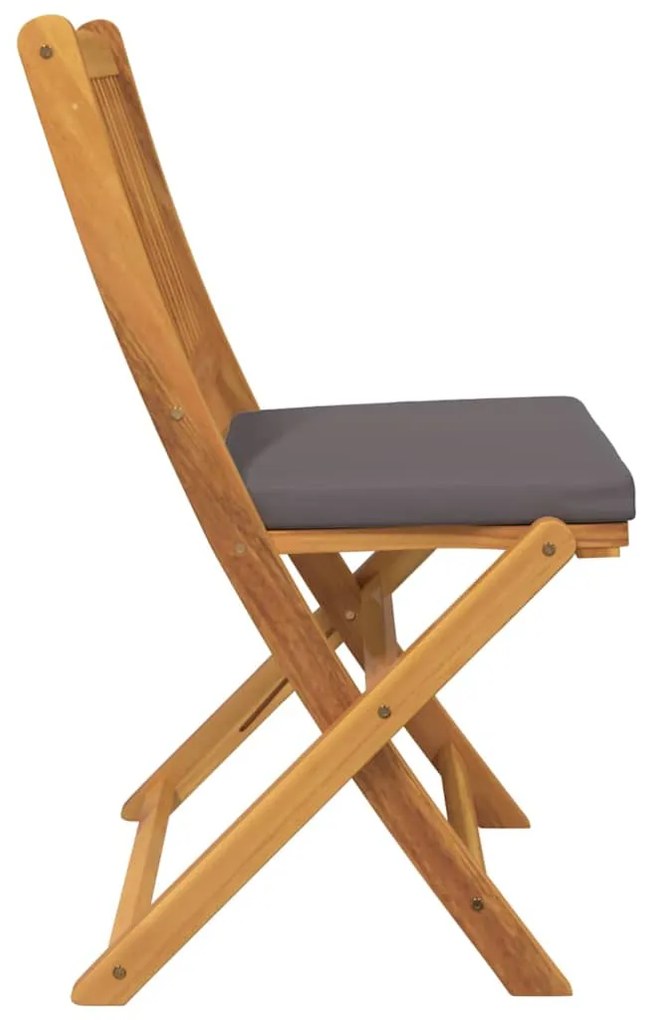 vidaXL Πτυσσόμενη Καρέκλα με μαξιλάρι 4 pcs Γκρι 49 x 57.5 x 92εκ
