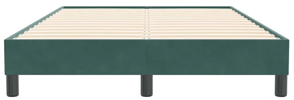 Box Spring Κρεβάτι χωρίς στρώμα Σκούρο πράσινο Βελούδινο - Πράσινο