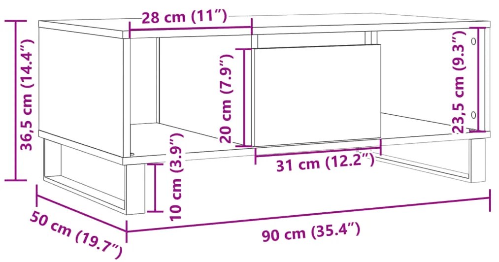 ΤΡΑΠΕΖΑΚΙ ΣΑΛΟΝΙΟΥ ΌΨΗ ΠΑΛΑΙΟΥ ΞΥΛΟΥ 90X50X36,5 ΕΚ. ΕΠΕΞ. ΞΥΛΟ 857340