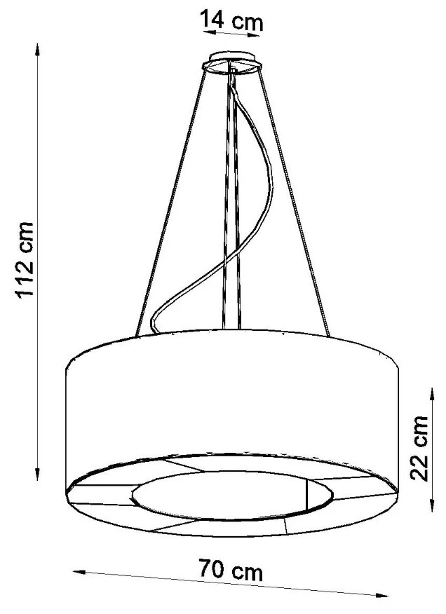 Sollux Κρεμαστό φωτιστικό Saturno 6,μαύρο,6xE27/60w